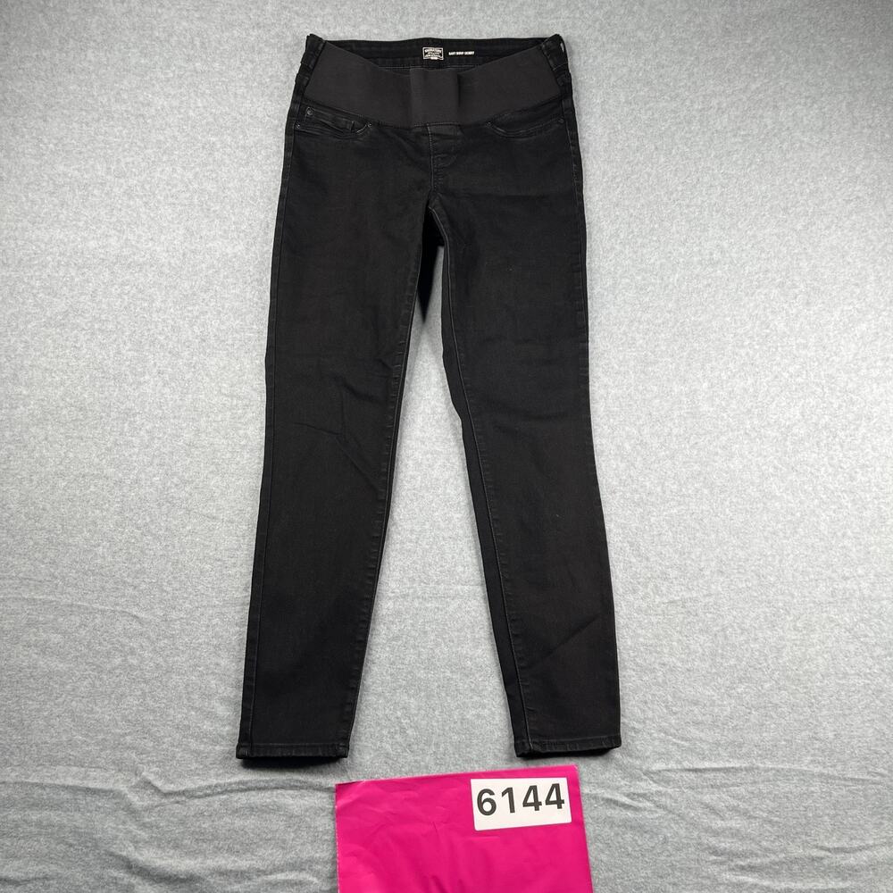 Levis Signature Gold Maternity Jeans Baby Bump Skinny Black Womens Small